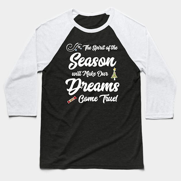 Spirit of the Season Christmas Baseball T-Shirt by fairytalelife